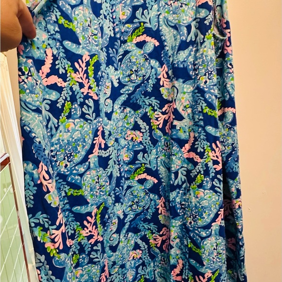 Blue and Pink Sleeveless Dress with Tassels - Picture 3 of 3